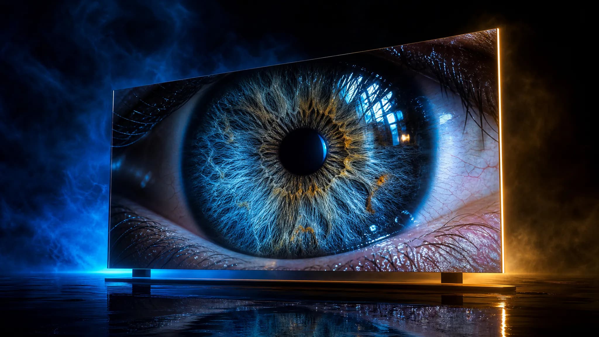 Ultra-detailed holographic display showing native 4K iris detail