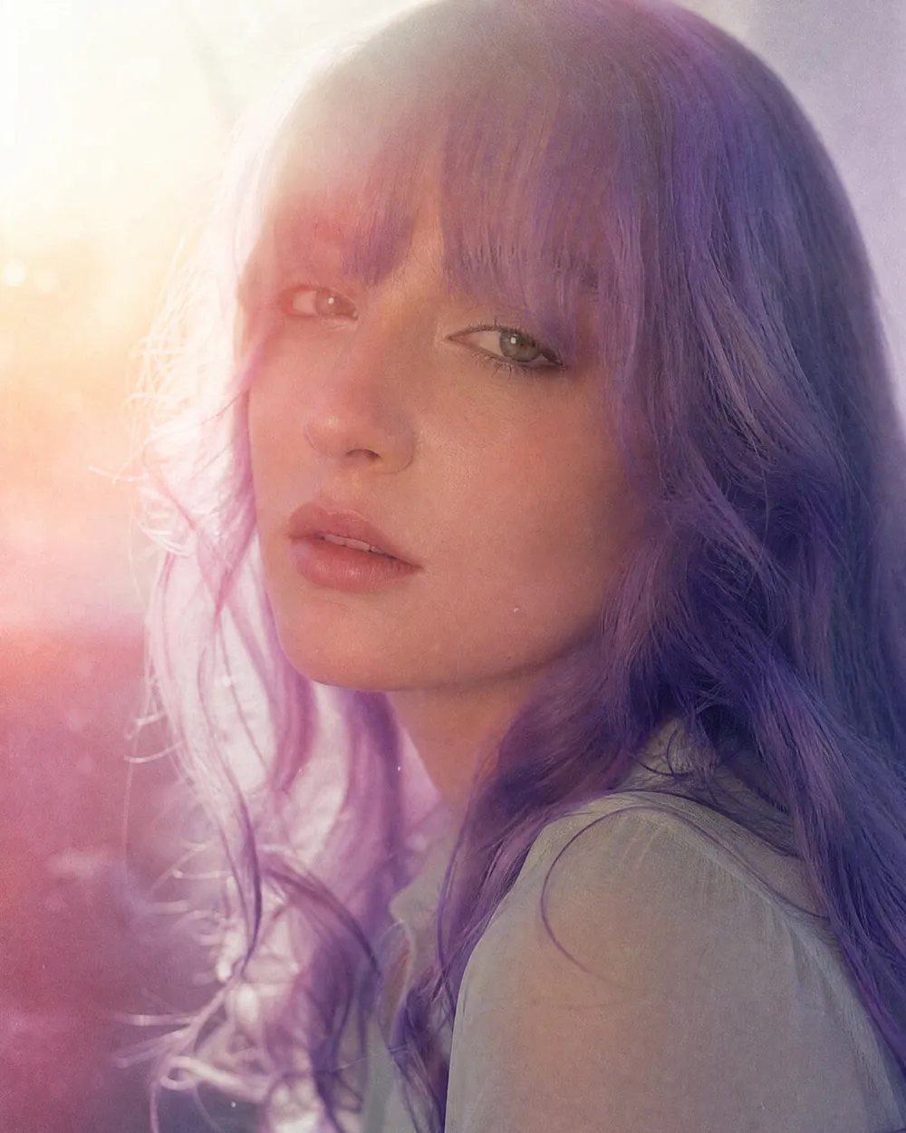 a dreampop vocalist with lavender bangs